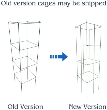 46" Height 12" Width 2PCS Green Square Folding Tomato Cage,Plant Support Stake Tower - Image 2