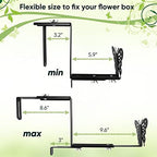 VIVIKEN Planter Box Bracket, Adjustable Window Box Holder with Butterfly - Image 3
