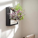 Wall Garden 4 Vertical Wall Planter, 4 Pots Wood Frame Self Watering Living Planter for Home Office Decor, Wall-Mounted Planter for Indoor Houseplants (Black) - Image 6