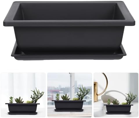 Rectangular Plastic Bonsai Training Pots, 3 Sets Antique Design - Image 7