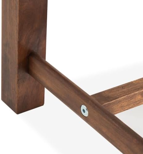 12" Wooden Step Stool, Small Wood Stool for Bathroom, Kitchen - Walnut - Image 5