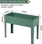 Raised Garden Bed, Elevated Planter Green Metal Plant Box with Legs Standing Garden Stand Drainage Holes Green - Image 2