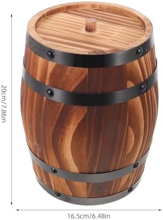 Wood Wine Barrel Vase, Rustic Barrel Planter for Wedding Reception Table Decoration Home Indoor Outdoor Garden Kitchen Party (8 X 6.5 Inch) - Image 5