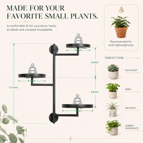 Window Plant Shelf, Wall Mounted Rotating Plant Holder Indoor - Image 4