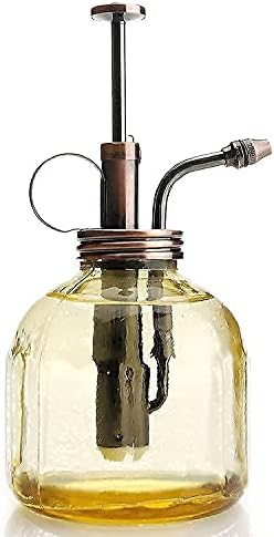 Plant Mister- Amber Glass Bottle & Brass Sprayer (Antique Copper) - Image 3
