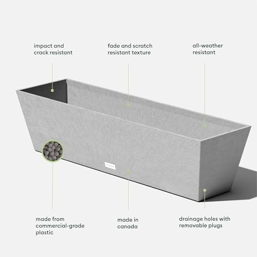 Veradek Pure Series Window Box Planter - Tapered Outdoor Planter - Image 3
