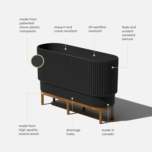Veradek Demi Series Raised Long Planter - Wide Planter with Stand - Image 3