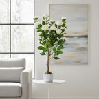 Artificial Camellia Trees, 3FT Faux Camellia Plant in Pot with Flowers - Image 4