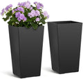 VEVOR Set of 2 Tall Planters for Outdoor Plants 22 inch, Black Tall Planter for Indoor Plants, Modern Planters for Front Porch Patio Balcony, Plant Container Flower Pots by VEVOR