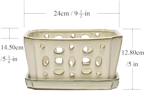 W&W Orchid Pot with Holes and Saucer for Repotting, Cream White, 9.7 Inch - Image 5