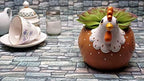 Chicken Planter - Rooster Utensil Holder Party Accessories - Flower Succulent Pot - Indoor Outdoor Garden Backyard Patio Chicken Theme Ceramic - Image 4