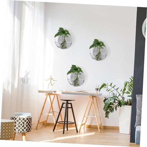 Happyyami 4pcs Wall-Mounted Glass Planters Globe Propagation Station for Hydroponics Space-Saving Hanging Terrarium Vases for Home and Office Decor - Image 7