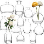 Mini Bud Vases As Wedding Centerpieces for Tables,Clear Bud Vases for Flowers,Small Flower Vases Suitable for Birthday Party,Anniversary,Wedding Reception,Baby Shower (Clear, 12 PCS) by Unknown