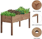 Yaheetech Raised Garden Bed 1Pcs Elevated Wood Planter Box, Dark Brown - Image 5