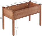Wooden Cedar Raised Garden Bed with Legs, 48x24x30 Inch Planter Raised Beds for Gardening, Raised Garden Beds Outdoor Planter Box for Vegetables/Herbs/Flower/Backyard (Brown) - Image 2