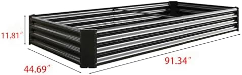 8x4x1ft Metal Raised Garden Bed, Rectangular Outdoor Planter Box for Vegetables, Flowers & Herbs, Large Deep Root Elevated Garden Bed for for Backyard (Black, 8x4x1ft) - Image 2