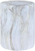 JONATHAN Y Troy Faux Marble Cylinder Accent End Table 17", Gray/Gold by JONATHANY