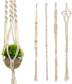 Toddmomy Cotton Rope Macrame Plant Hanger Hanging Basket 4pcs by Toddmomy