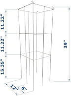 4 Pack 12x39 Inch Galvanized Folding Square Tomato Cages - Image 2