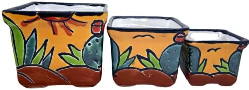 Talavera Hand-Painted Flower Pots (Set of 3) - 2.8" Cactus Design - Authentic Mexican Pottery Planters for Succulents - Image 5