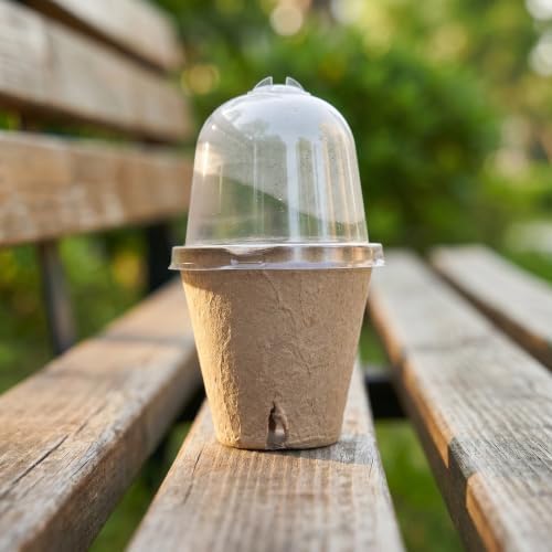 Luxshiny 20 Sets Seedling Pulp Cups with Humidity Dome, 8cm Nursery Pots - Image 6