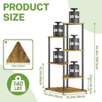 iDavosic.ly 5 Tier Wooden Plant Stand Indoor, 41 Inch Tall, Black & Brown - Image 3