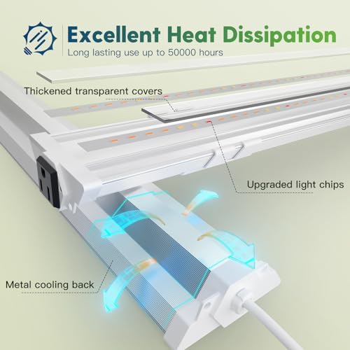 FREELICHT 4Pack 4FT Grow Light for Indoor Plants, 60W=350W, Full Spectrum - Image 5