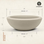 ARBORA 21" Santorini Bowl Planter - Lightweight Polyresin Outdoor Plant Pot - Image 2