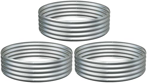 3PCS 4x4x1FT Galvanized Metal Raised Garden Bed,Outdoor Planter Box for Vegetables by Yortrek