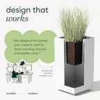 Veradek Block Series Pedestal Planter - Tall Rectangular Outdoor Planter - Image 5