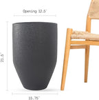 FAB HAB Glade Handmade Tall Metal Planters in Matte Black - Large, Indoor/Outdoor, Lightweight with Drainage Holes - Image 4