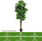 Goplus Fake Fiddle Leaf Fig Tree, 5FT Tall Artificial Tree Greenery Plants in Pots, Decorative Faux Trees for Indoor Home Office - Image 7