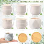 Leitee 30pcs Flower Pots 3 Inch Paint Your Own Ceramic Pot Craft Kit Ready-to-Paint Small Succulent Pots Bulk with Drainage Hole Paint Set Mini Paintable Plant Vase for Spring Birthday DIY Gift - Image 2
