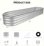 Galvanized Raised Garden Bed 2 PCS, 8x2x1ft Metal Planter Box Silver - Image 5