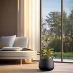 Kante Small Round Curved Black Concrete Planter 12.6" Dia, Outdoor - Image 3