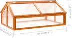 Firwood Garden Portable Greenhouse, Wooden Greenhouse Raised Flower Planter with 2 Roofs, Garden Portable Mini Greenhouse Cabinet for Outdoor Indoor Use 44.8"x31.4"x19.6"/Brown -AA - Image 7