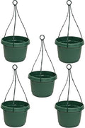 Plastic 11in Pots with Hangers Hunter Green Set of 5 by AustinPlanter