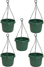 Plastic 11in Pots with Hangers Hunter Green Set of 5 by AustinPlanter
