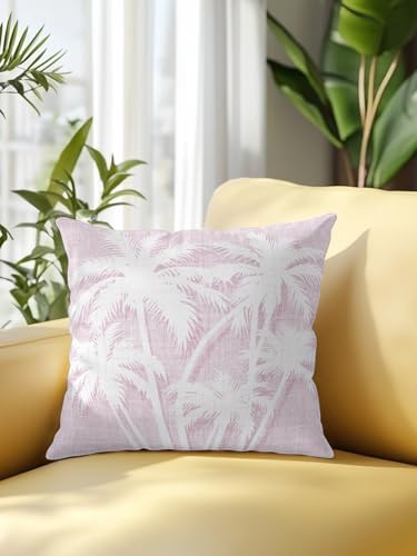 Tropical Palm Tree 16x16 Waterproof Outdoor Throw Pillow with Insert, Vintage Lavender Exotic Botanical Plants Patio Decorative Cushion for Outdoor Furniture, Balcony Porch Garden Chair Pillow, 1 Pack - Image 2