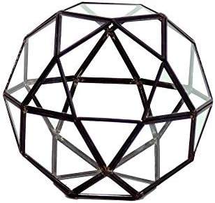 WGV Geometric Planter Terrarium, Width 7" Height 6.7" Clear Glass Black Frame DIY Succulent air Plant Miniature Fairy Garden Windowsill Tabletop Decor, Globe Ball 1 Piece by WGVInternational-OpusGlassware