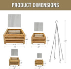 Teak Orchid Hanging Basket Set (4 Pack) – Solid Teak Wood Orchid Planters – Handmade Hanging Baskets for Vanda Orchids & Air Plants (Square) - Image 2