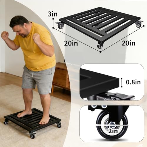 Plant Caddy with Wheels 2 Pack, 20'' Heavy Duty Large Rolling Plant Stand - Image 2
