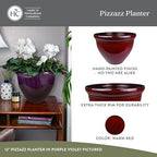The HC Companies Pizzazz Round Planter Pot, 20 Inch, Warm Red, 2-Pack - Image 2
