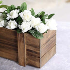 Efavormart 24"x6" Smoked Brown Rectangle Wood Planter Box with Plastic Liner, DIY Rustic Wooden Window Box for Wedding Table Centerpieces and Farmhouse Party Decor - Image 2