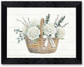 Framed Canvas Wall Art Watercolor Floral Wicker Basket White Hydrangeas Canvas Print Poster Black Frame Wall Decor for Living Room Bedroom Pussy Willow, Grace Decor - Inch 16x20 by Unknown