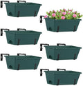 ETELI 6 Pack Deck Railing Planter Boxes Metal Hanging Window Boxes Planters by ETELI