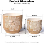 Ceramic Plant Pots, 8+6 Inch, 2 Pcs Indoor Planters with Drainage Holes - Image 3
