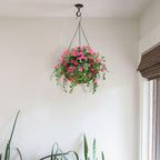 4 Pack 12 inch Metal Hanging Baskets for Plants Outdoor Metal Wire Hanging Basket Planter with Coco Fiber Liners Flower Pots for Home Porch Garden Patio, Diamond-Shaped - Image 6