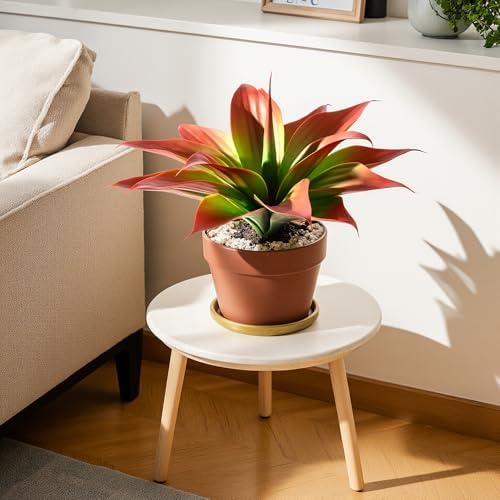 Ttranewsoo 2-Pack 13.8-Inch Red Artificial Agave Plants, UV Resistant Fake Outdoor Succulents and Lifelike Faux Greenery for Planters, Porch, Patio, Garden, Entryway and Indoor Home Decor - Image 4