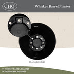 Whiskey Barrel Planter, Wooden Garden Pot, Set of 3, Acacia - Image 3